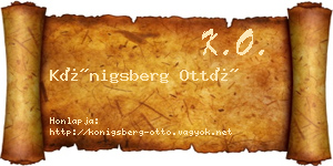 Königsberg Ottó névjegykártya